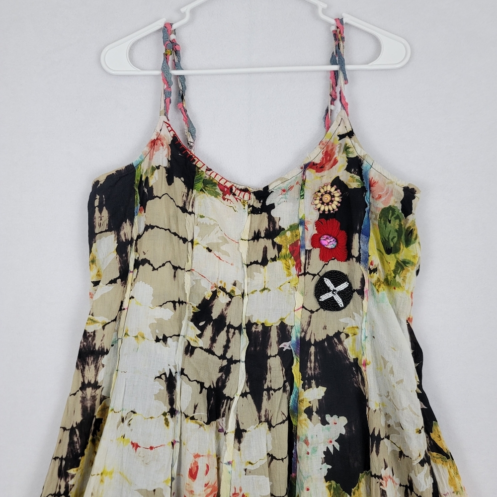Tianello XL Tie-Dye Eclectic Spaghetti Strap Dress Garden Fairy Artsy Whimsical - Picture 2 of 6